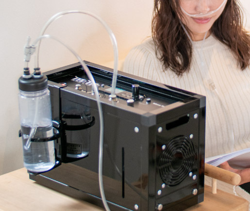 H2ではないHHO（高濃度水素酸素）ガスを吸入できる